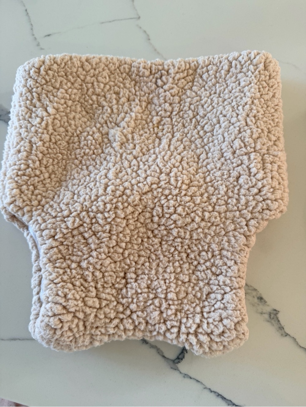 Vignette Mae Vest Plush Cream Sherpa Vest with Pom Pom Ties - Picture 5 of 7